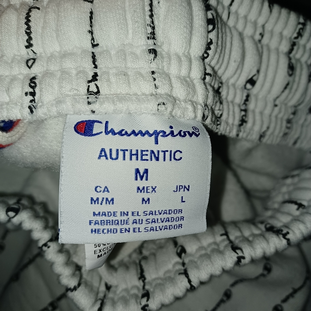 Champion logo shorts